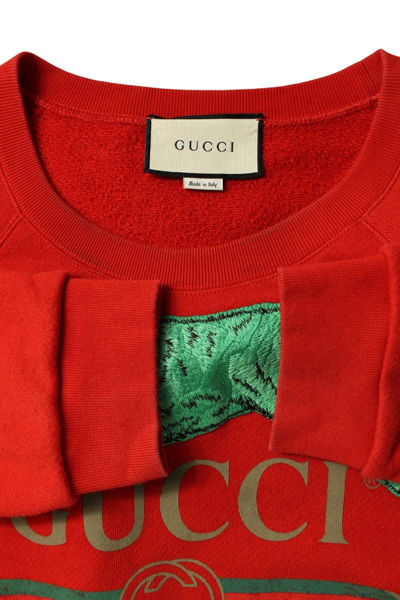 GUCCI Tiger Embroidered Logo Print Sweatshirt Multi Size S
