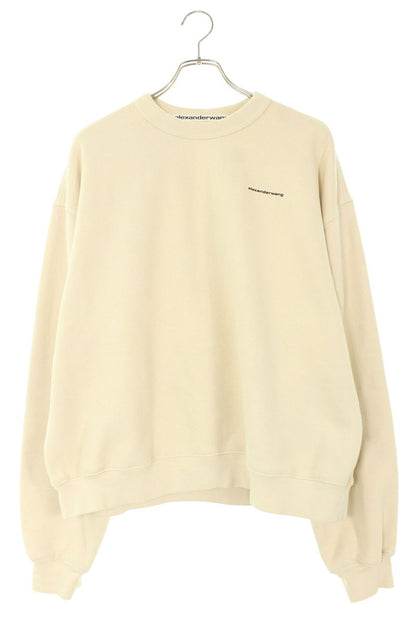 ALEXANDER WANG Logo Print Crewneck Sweatshirt Beige Size M