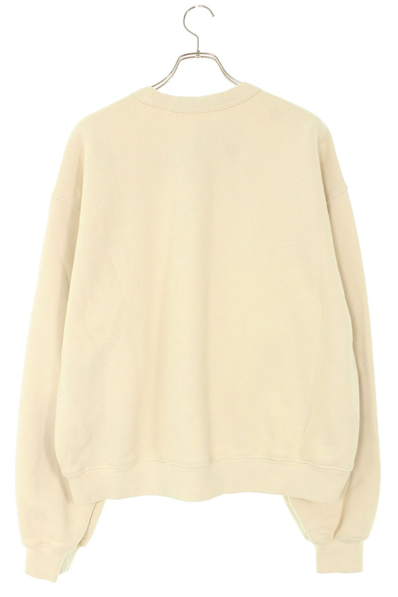 ALEXANDER WANG Logo Print Crewneck Sweatshirt Beige Size M