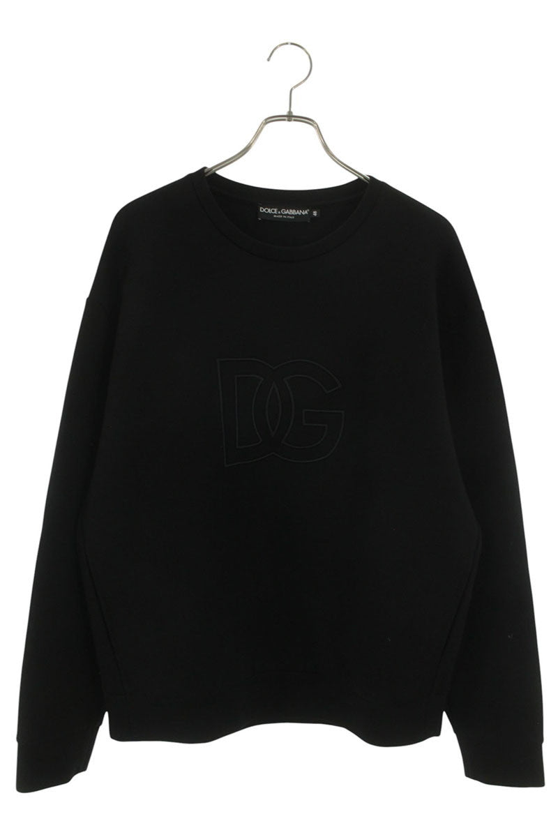 DOLCE & GABBANA DG Logo Embroidered Sweatshirt Black Size M