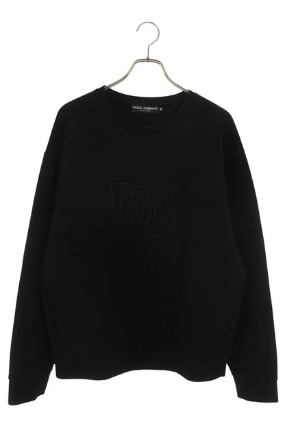 DOLCE & GABBANA DG Logo Embroidered Sweatshirt Black Size M
