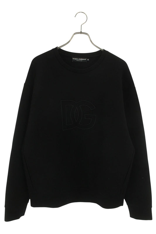 DOLCE & GABBANA DG Logo Embroidered Sweatshirt Black Size M