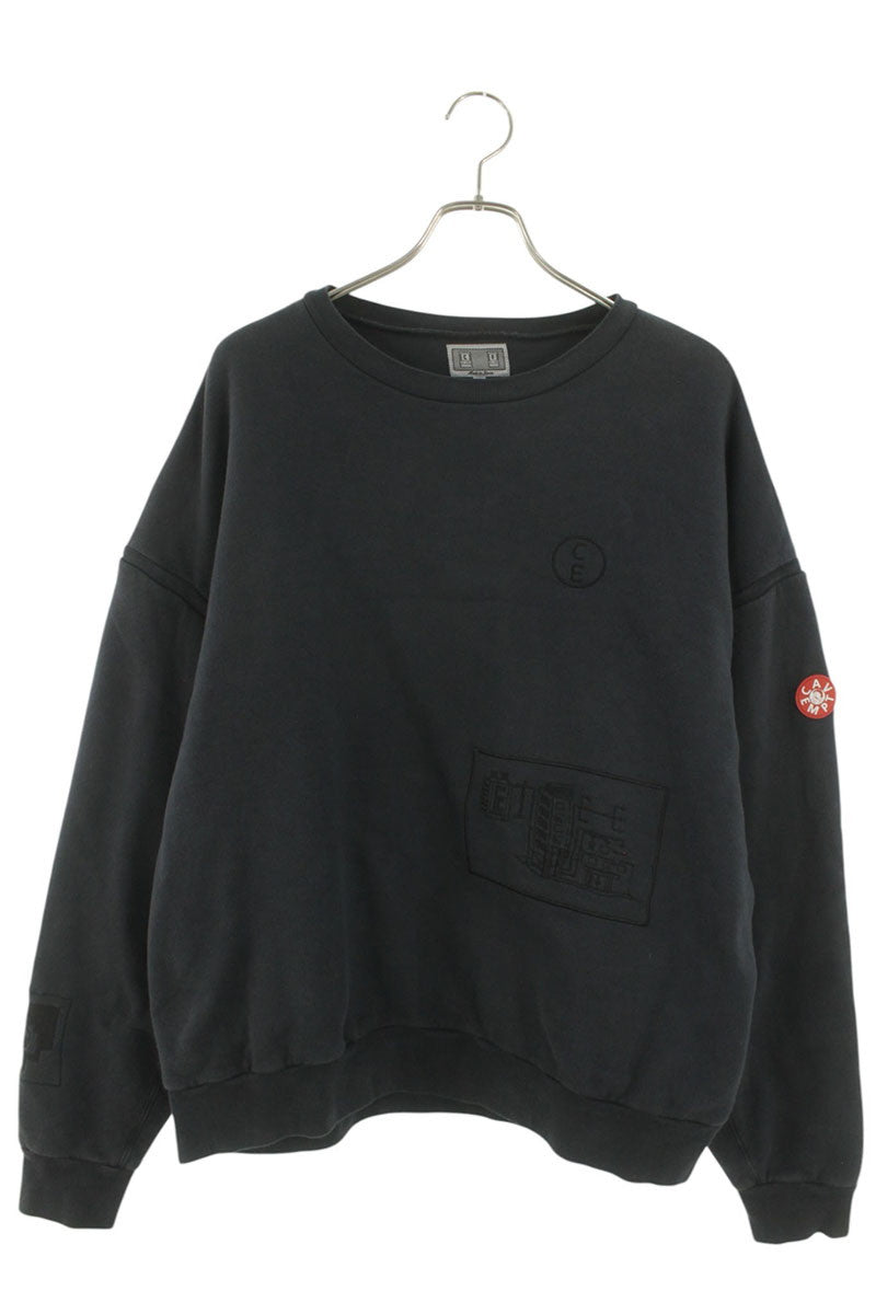 C.E Front Embroidered Sleeve Patch Sweatshirt Gray Size L