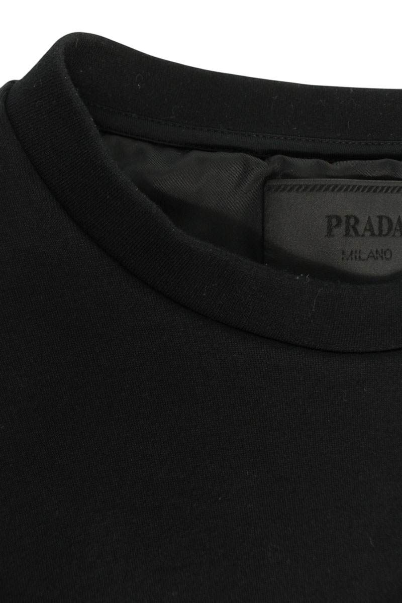 PRADA Logo Plate Crewneck Sweatshirt Black Size L