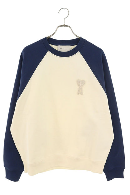 AMI 26SS Embroidered Sweatshirt Blue x White Size XL