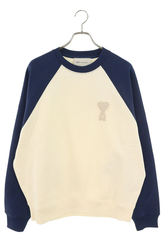 AMI 26SS Embroidered Sweatshirt Blue x White Size XL