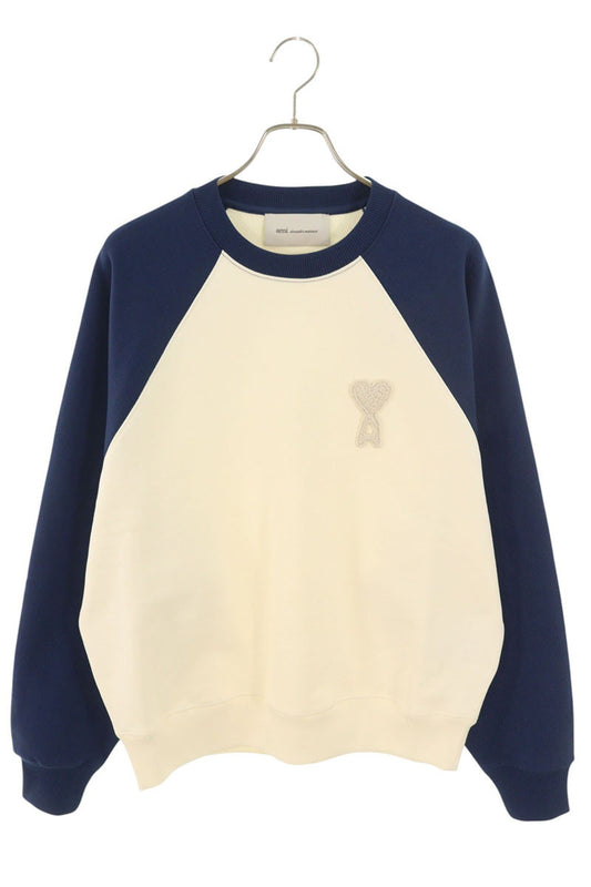 AMI 26SS Embroidered Sweatshirt Blue x White Size L