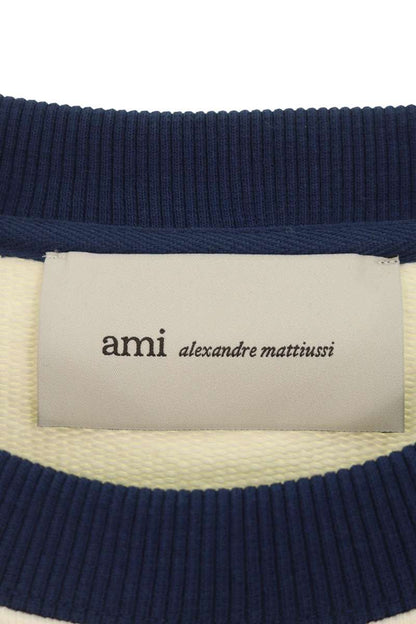 AMI 26SS Embroidered Sweatshirt Blue x White Size L