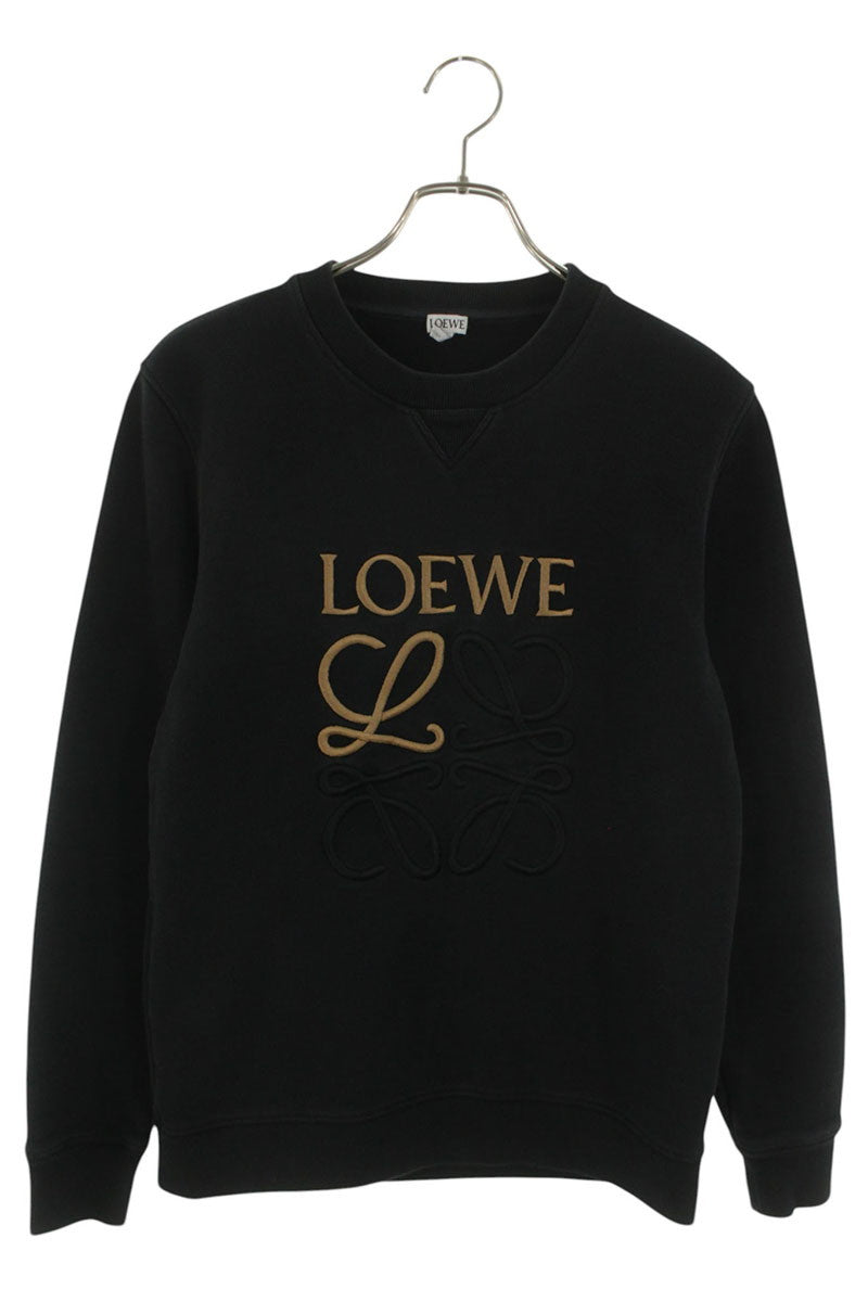 LOEWE Anagram Embroidered Cotton Crewneck Black Size M