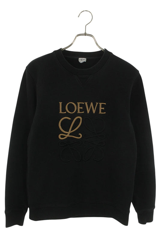 LOEWE Anagram Embroidered Cotton Crewneck Black Size M