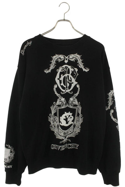 GIVENCHY Crest Logo Loose Fit Cotton Sweatshirt Black Size S