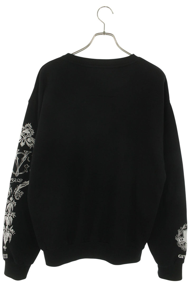 GIVENCHY Crest Logo Loose Fit Cotton Sweatshirt Black Size S