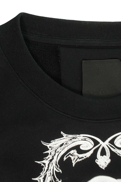 GIVENCHY Crest Logo Loose Fit Cotton Sweatshirt Black Size S