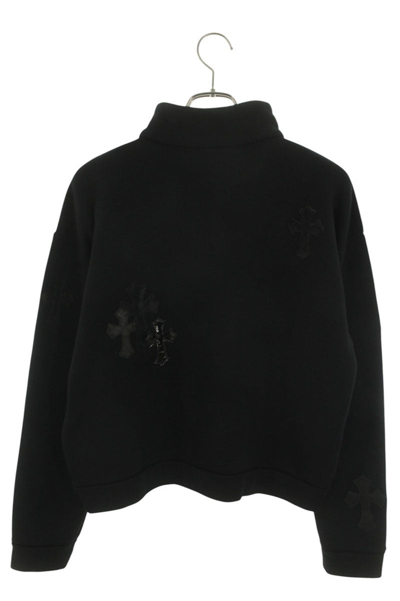 Chrome Hearts Y NOT Leather Cross Half-Zip Sweat Size S