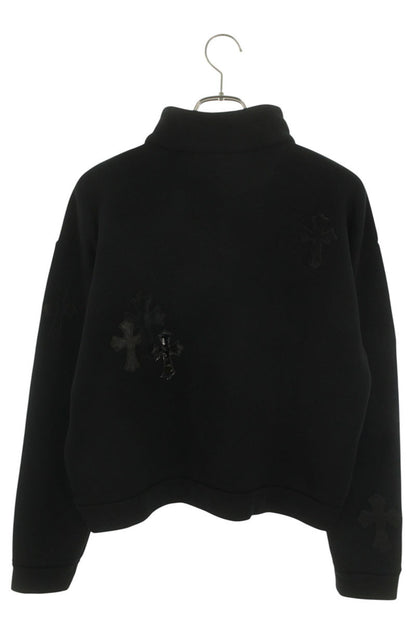 Chrome Hearts Y NOT Leather Cross Half-Zip Sweat Size S
