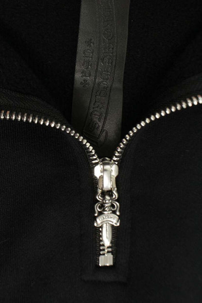 Chrome Hearts Y NOT Leather Cross Half-Zip Sweat Size S