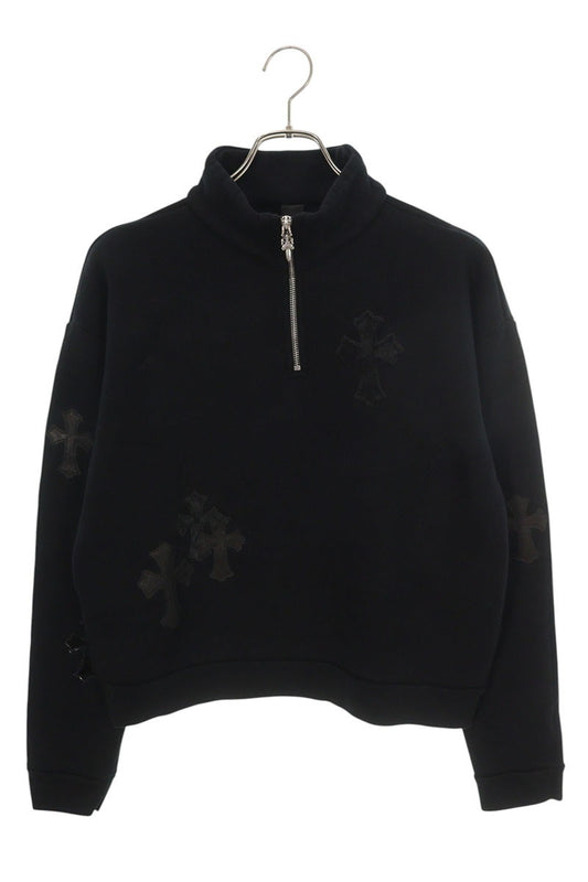 Chrome Hearts Y NOT Leather Cross Half-Zip Sweat Size XS