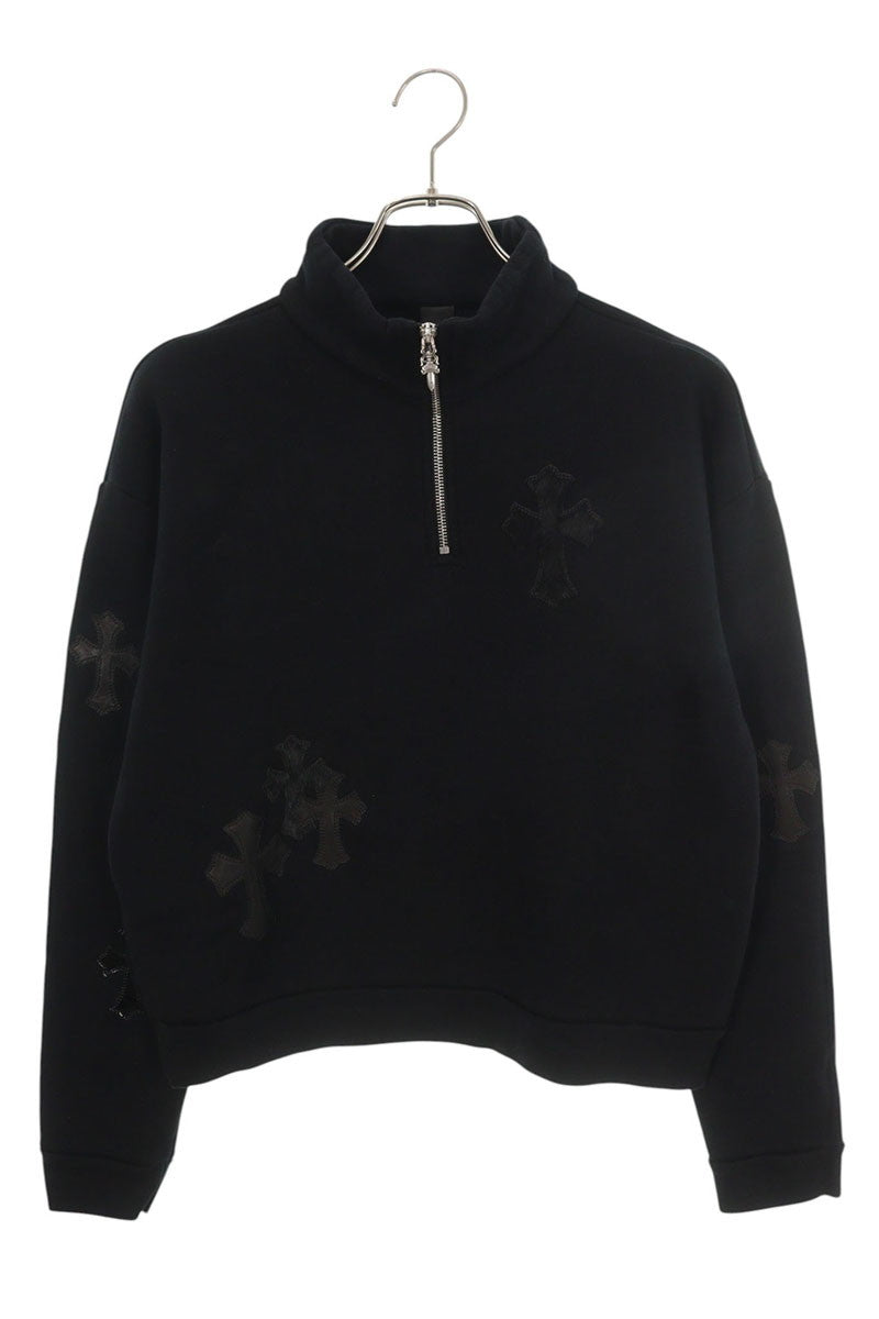 Chrome Hearts Y NOT Leather Cross Half-Zip Sweat Size XS