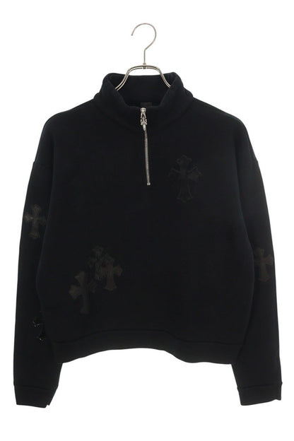 Chrome Hearts Y NOT Leather Cross Half-Zip Sweat Size XS
