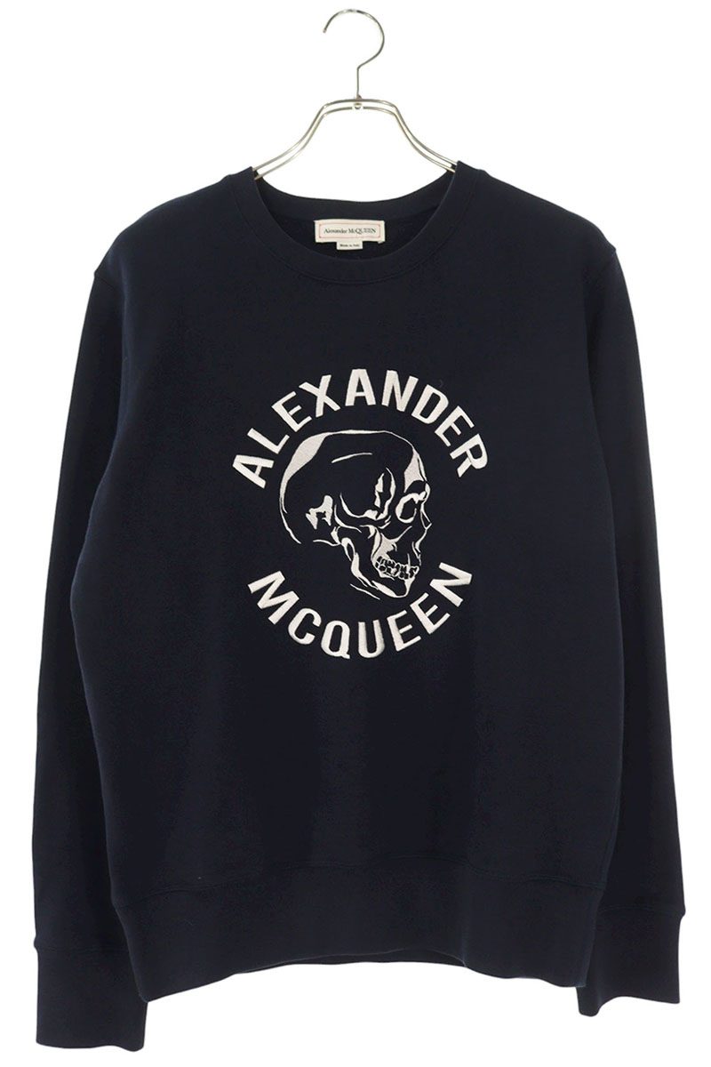 Alexander McQueen Logo embroidery Crewneck Sweatshirt Blue Size M