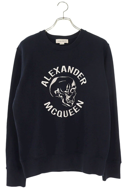 Alexander McQueen Logo embroidery Crewneck Sweatshirt Blue Size M
