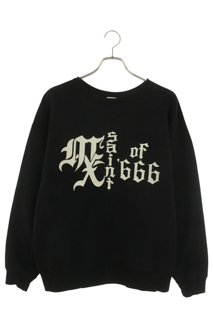 SAINT MICHAEL Front Logo Crewneck Sweatshirt Black Size L