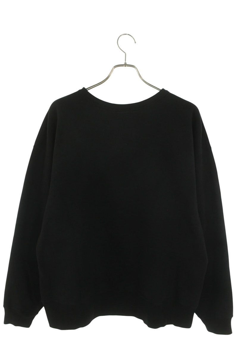 SAINT MICHAEL Front Logo Crewneck Sweatshirt Black Size L