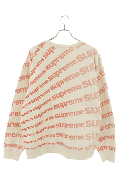 Supreme 20SS Radial Crewneck Logo All-Over Print Sweatshirt Beige x Red Size L