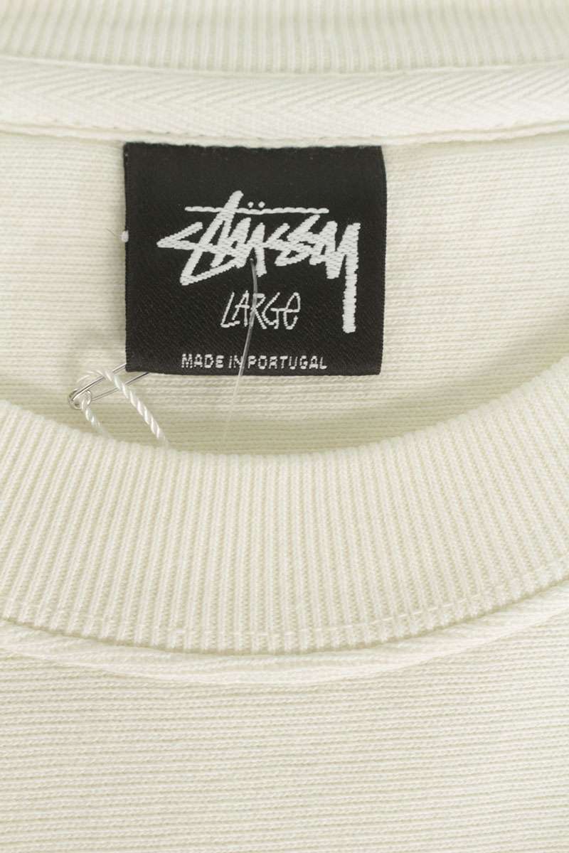 STUSSY Front Print Cotton Sweatshirt White Size L