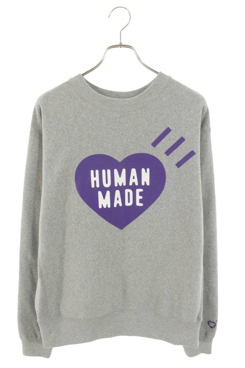 Human Made Logo Crewneck Sweatshirt Gray x Purple Size L