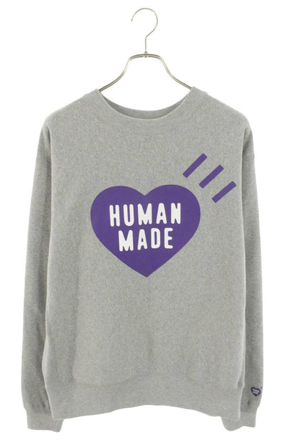 Human Made Logo Crewneck Sweatshirt Gray x Purple Size L