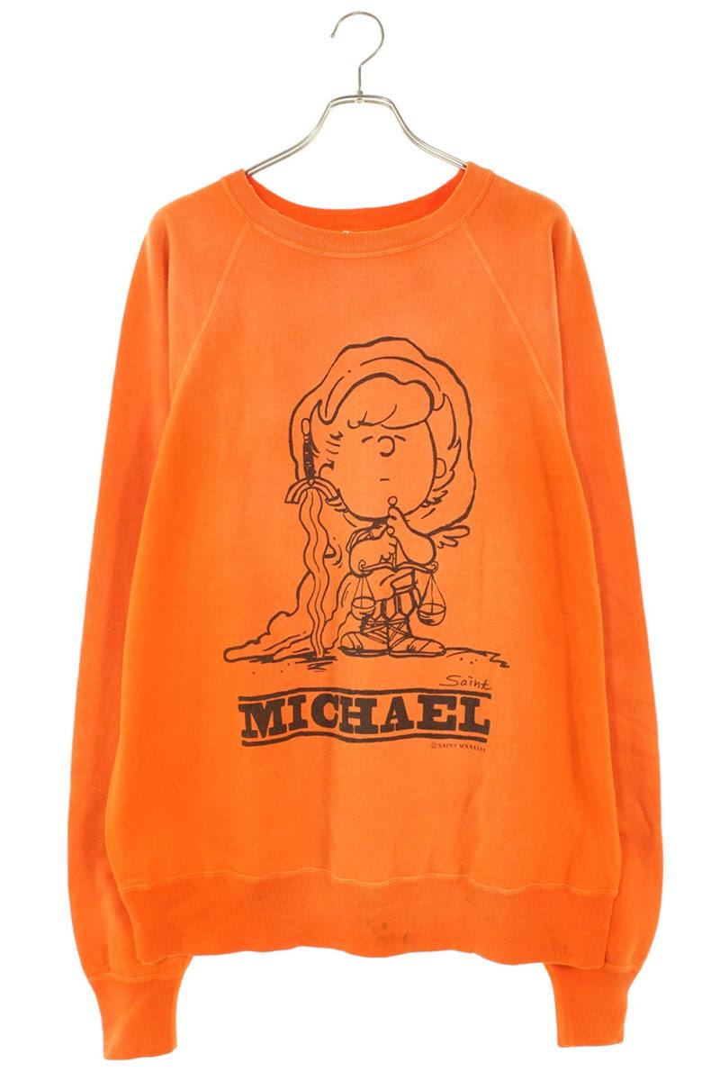 SAINT MICHAEL VTG Character Sweatshirt Orange Size XL