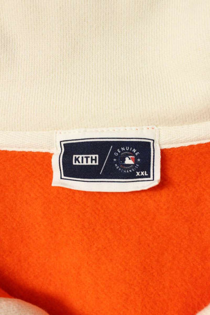 KITH Cable Fleece Polo Sweatshirt Orange Off-White Size XXL