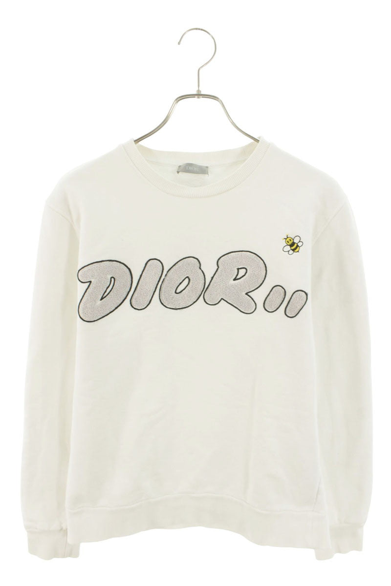 DIOR x KAWS 19SS BEE Logo Crewneck Sweatshirt White Size M