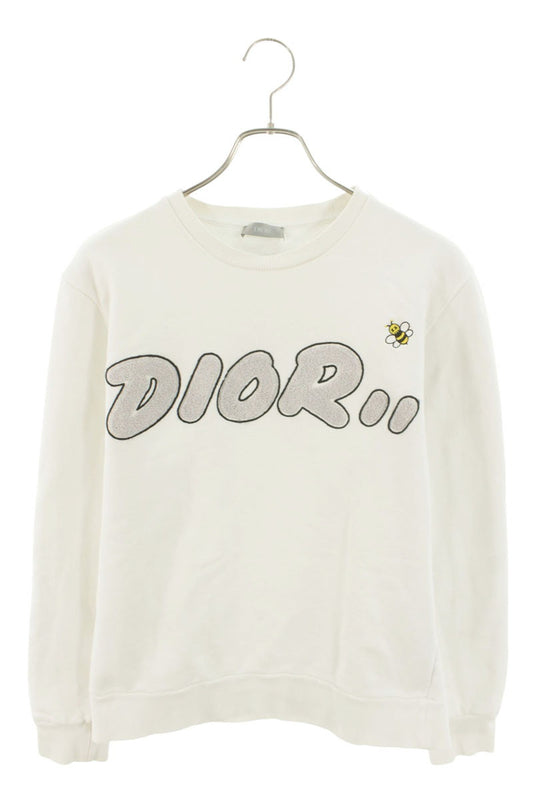DIOR x KAWS 19SS BEE Logo Crewneck Sweatshirt White Size M