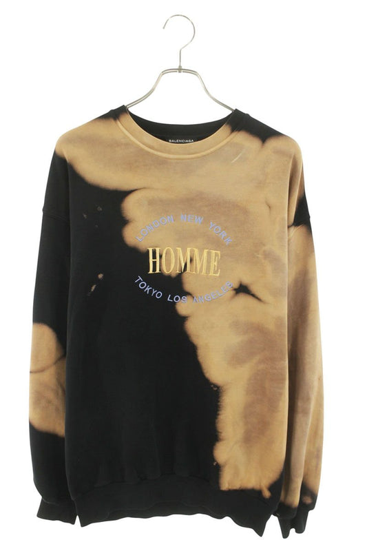 Balenciaga HOMME Embroidered Oversized Sweatshirt Beige x Black Size XS