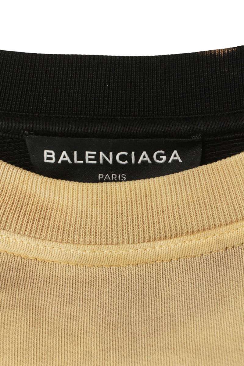 Balenciaga HOMME Embroidered Oversized Sweatshirt Beige x Black Size XS