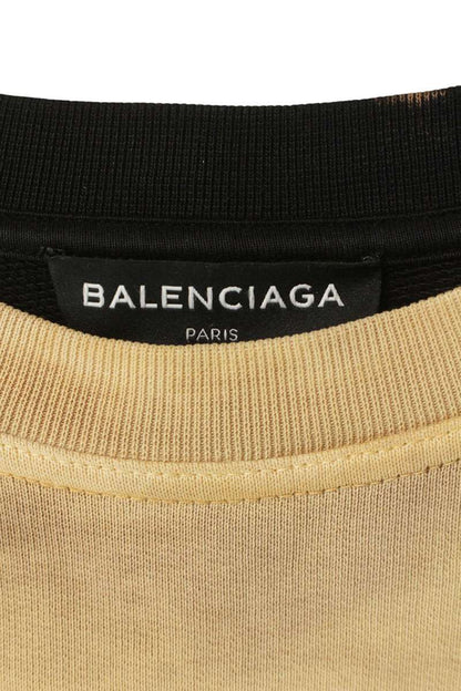 Balenciaga HOMME Embroidered Oversized Sweatshirt Beige x Black Size XS