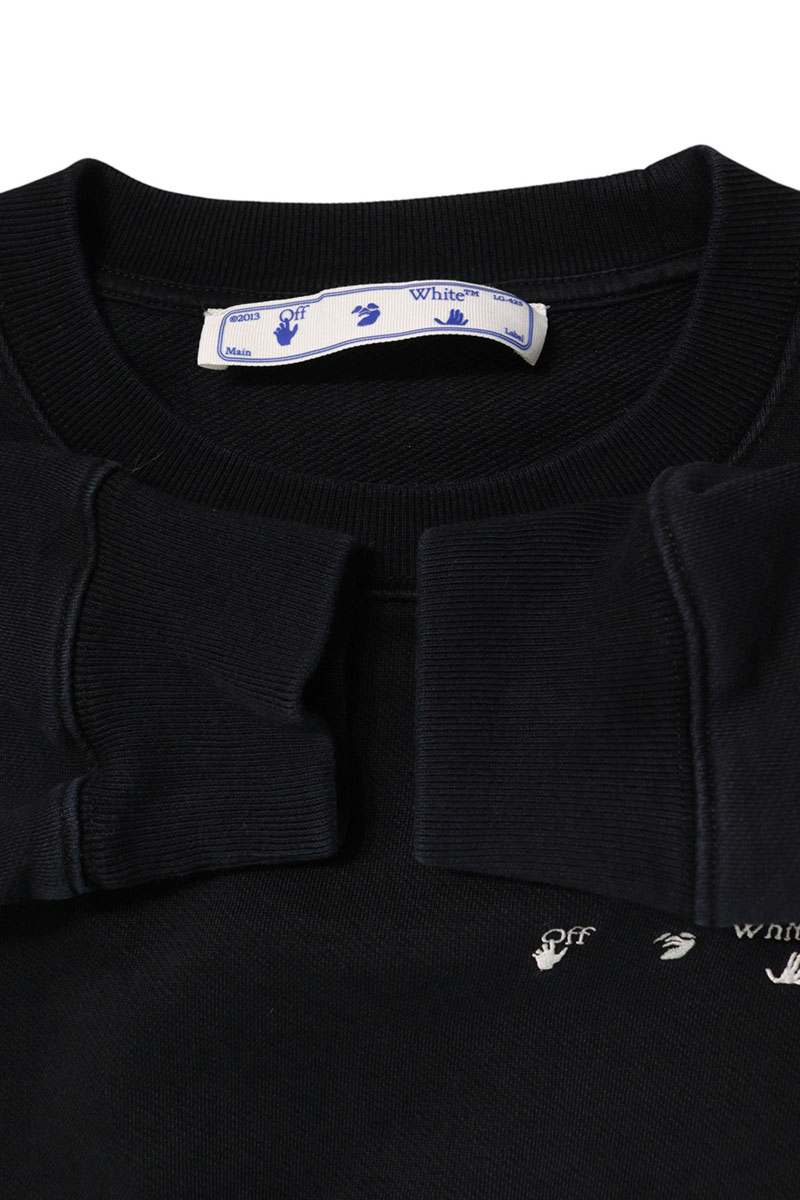 OFF-WHITE Back Arrow Cotton Blend Sweatshirt Black Size S
