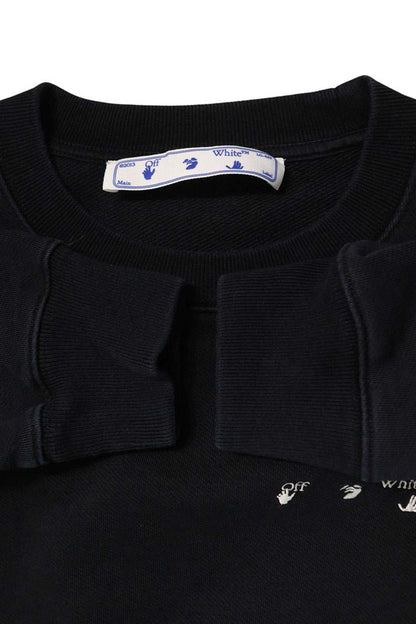 OFF-WHITE Back Arrow Cotton Blend Sweatshirt Black Size S
