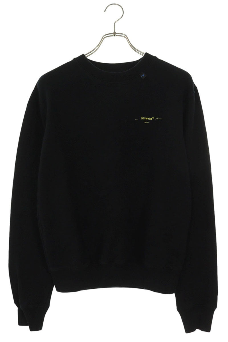 OFF-WHITE Back Arrow Cotton Sweatshirt Black Yellow Size XS