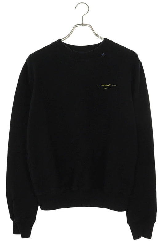 OFF-WHITE Back Arrow Cotton Sweatshirt Black Yellow Size XS
