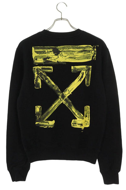 OFF-WHITE Back Arrow Cotton Sweatshirt Black Yellow Size XS