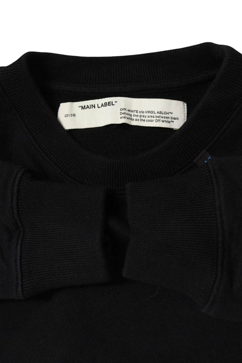 OFF-WHITE Back Arrow Cotton Sweatshirt Black Yellow Size XS