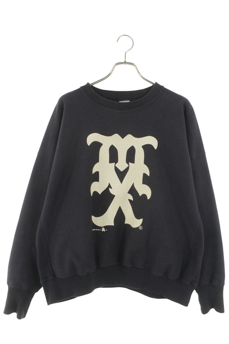 Saint Michael MX Print Crewneck Sweatshirt Blue Size L