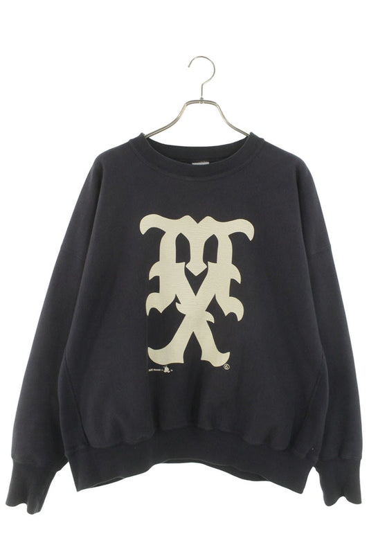Saint Michael MX Print Crewneck Sweatshirt Blue Size L