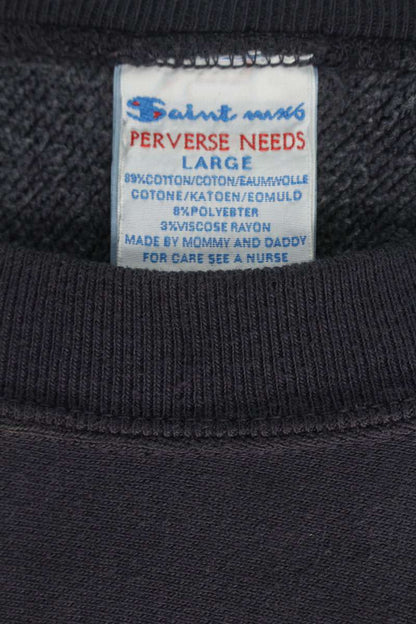Saint Michael MX Print Crewneck Sweatshirt Blue Size L