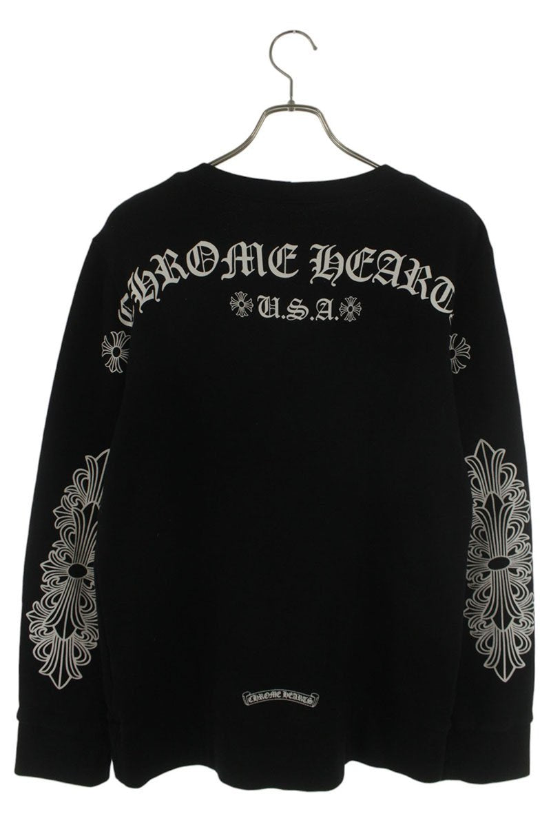 Chrome Hearts Back Arch Logo Floral Sleeve Sweatshirt Size M