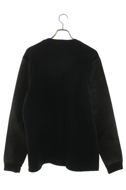Chrome Hearts Cross Patch Leather Sleeve Sweatshirt Size L