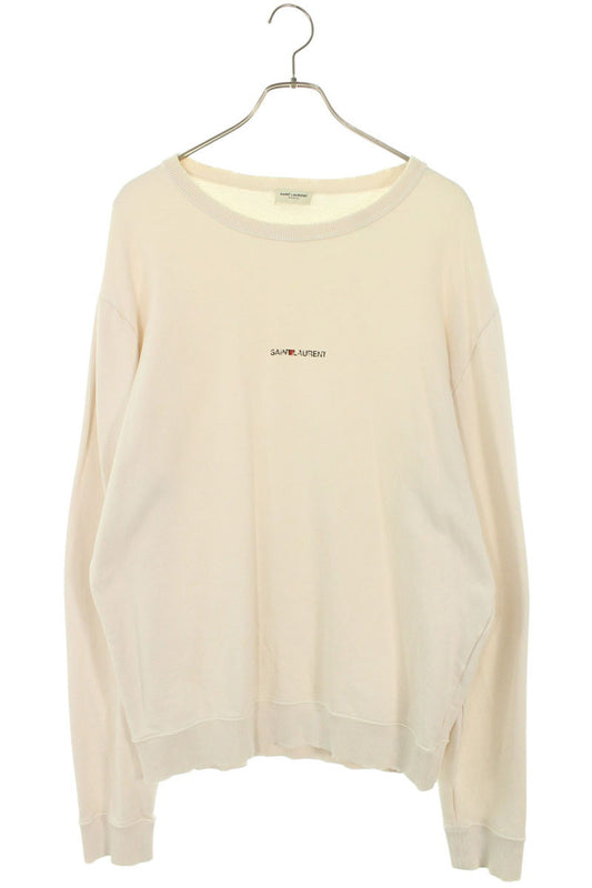 Saint Laurent Paris 18SS Logo Print Sweatshirt Beige Size L